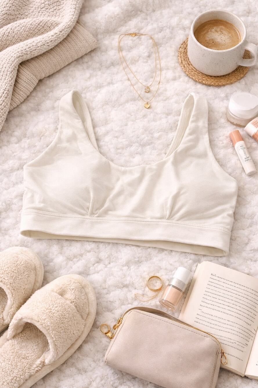 Parade Women's Pullover Scoop Neck Bralette Bra Cotton Off White Size S